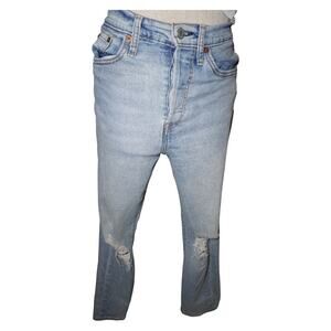 Levi’s 501 Distressed Light Wash Jeans Size 28L28 Women’s High Rise Straight